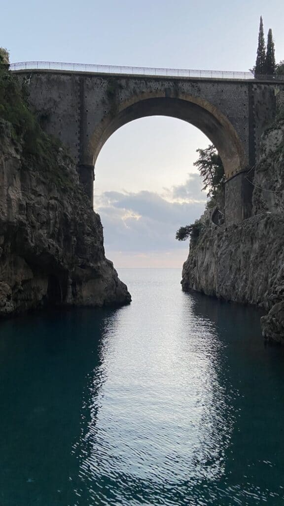 Fiordo di Furore beach under the bridge on the Amalfi Coast