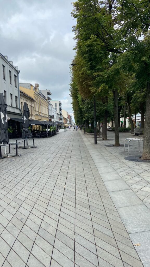 The modern section of Laisvės Alėja in Kaunas