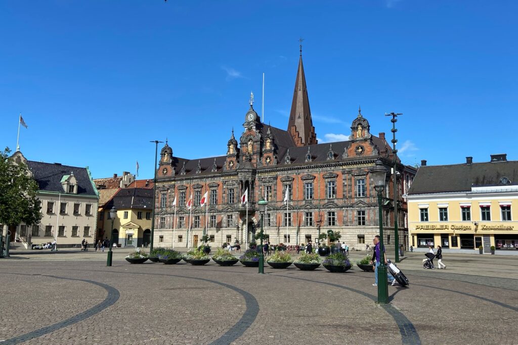 Historic Malmö City Hall building at Stortorget Square in Malmö, Sweden