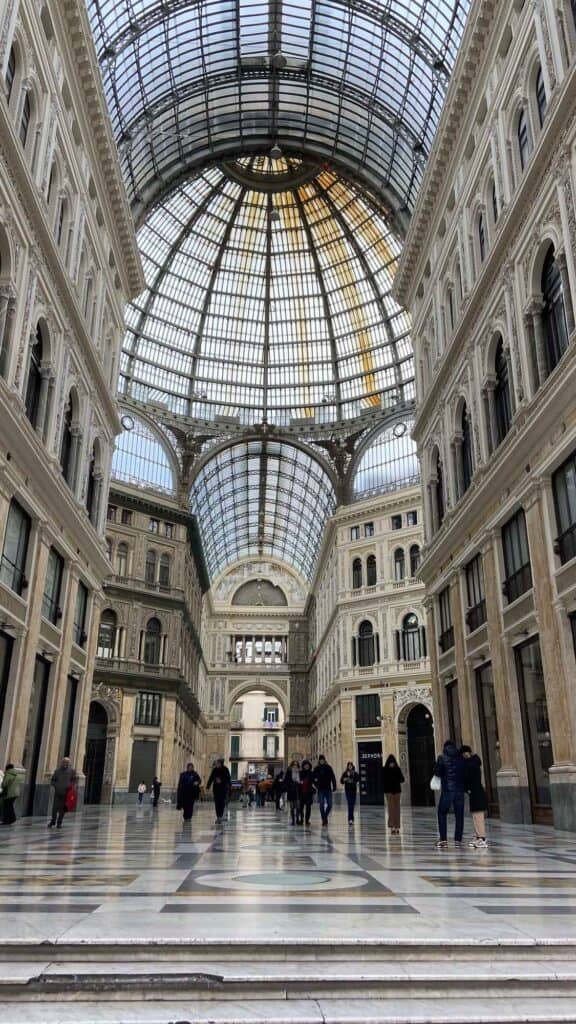 Interior view of Galleria Umberto I in Naples