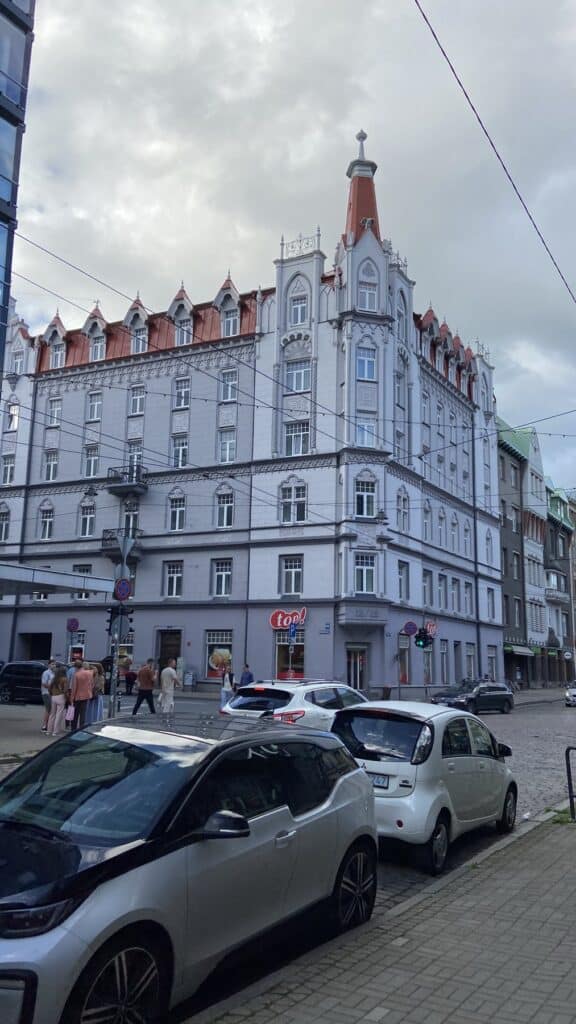 Beautiful building in Riga outside the historical center