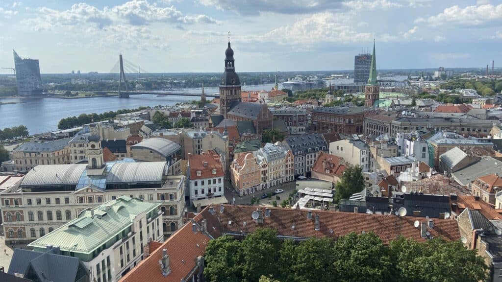 Panoramic view of Riga from above