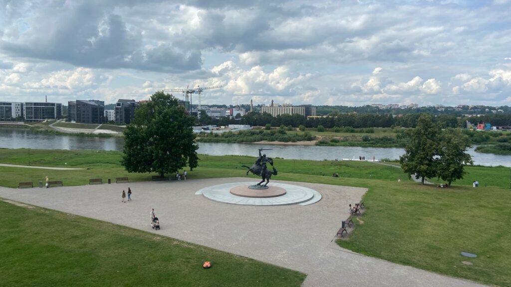 View of the river and open landscape near Kaunas Castle