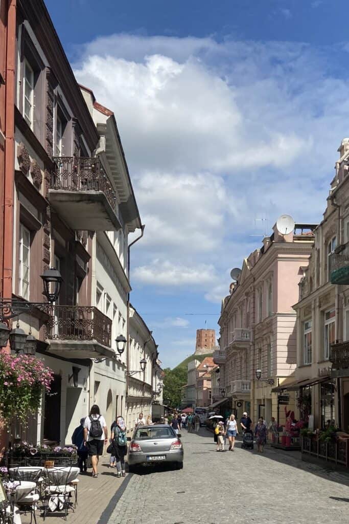 Pedestrian street in the old town of Vilnius